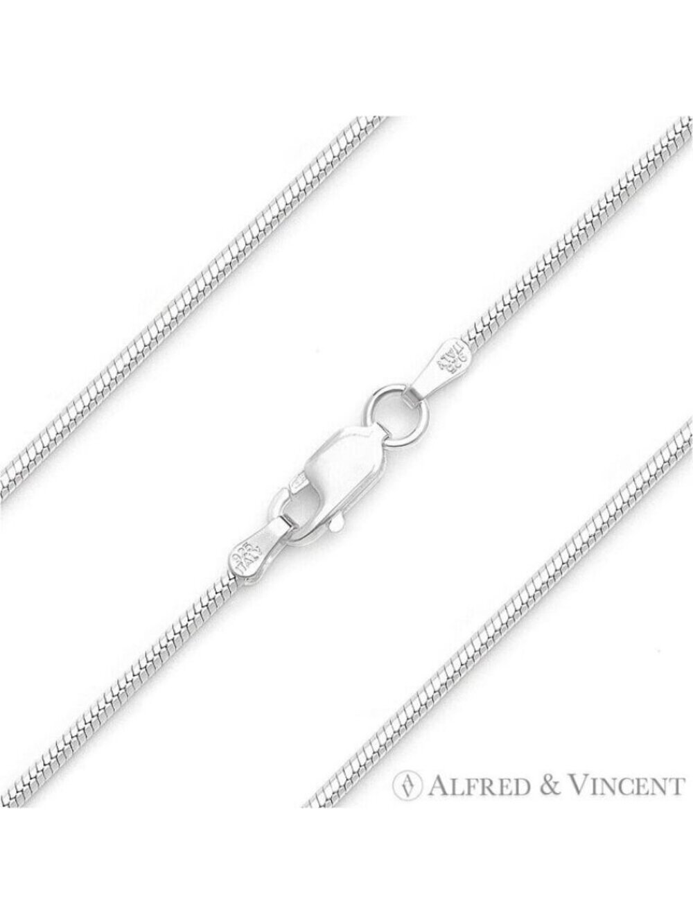 0.8mm 8-Sided Ocatagon Snake Link Chain Necklace in .925 Sterling Silver - 20"